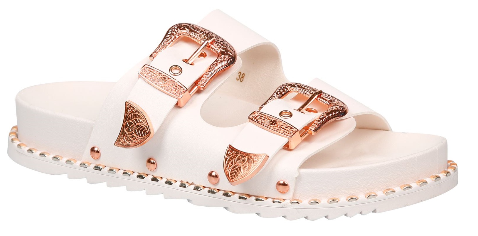 ladies flat slip on mules